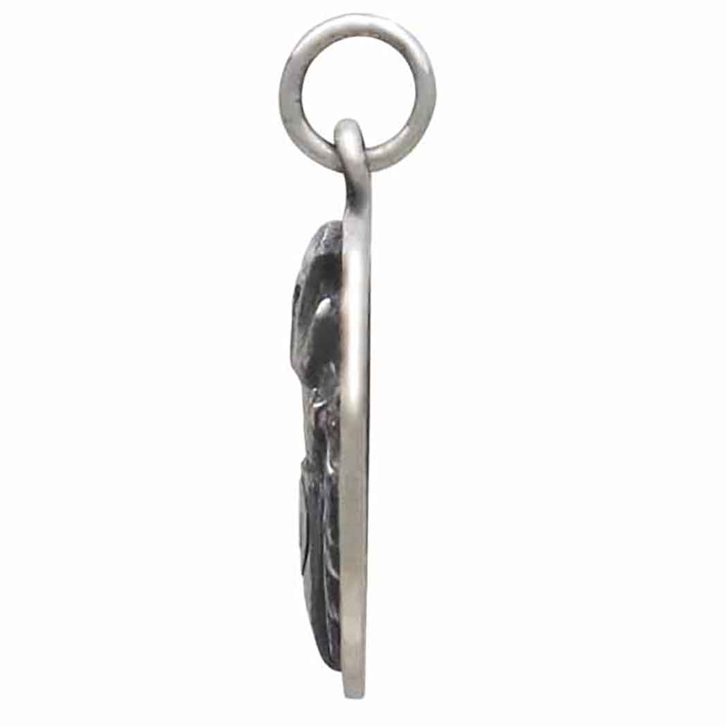 Sterling Silver Moon Goddess Coin Charm - Poppies Jewelry