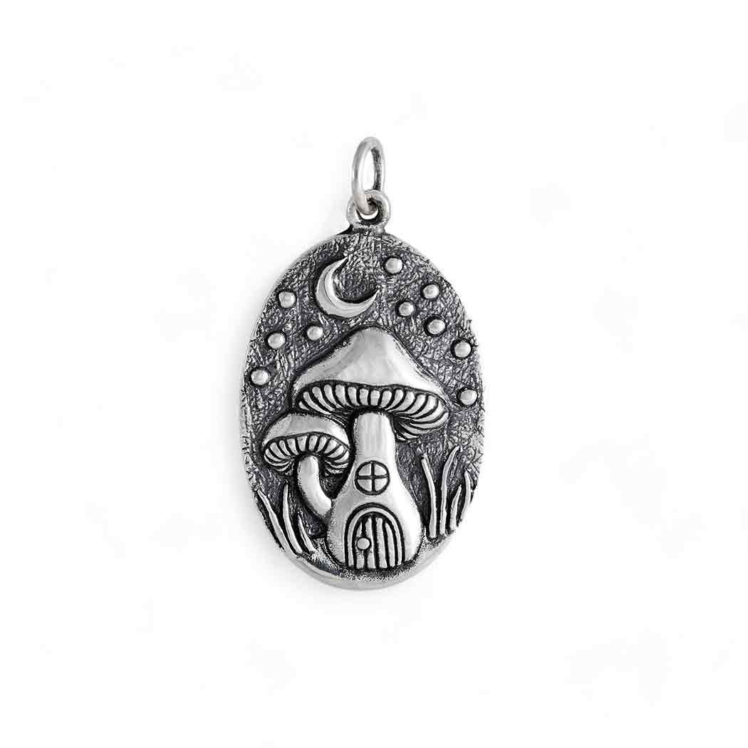 Sterling Silver Mushroom Cottage Charm - Poppies Jewelry