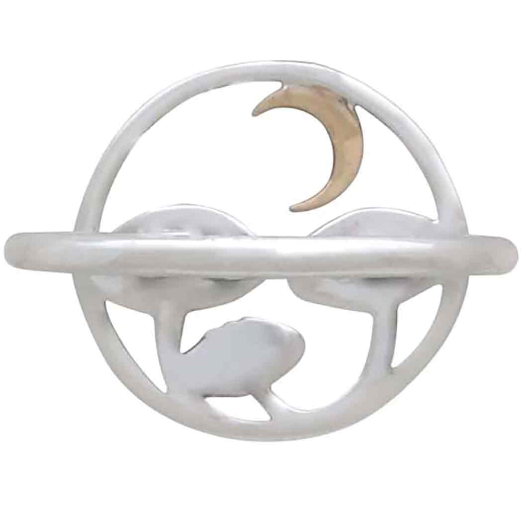 Sterling Silver Mushroom Ring with Bronze Moon - Poppies Jewelry