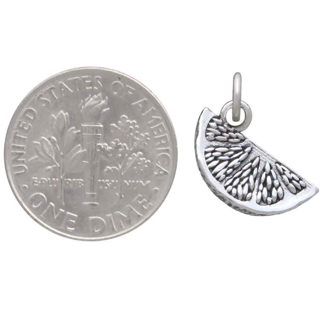 Sterling Silver Orange Slice Charm - Poppies Jewelry