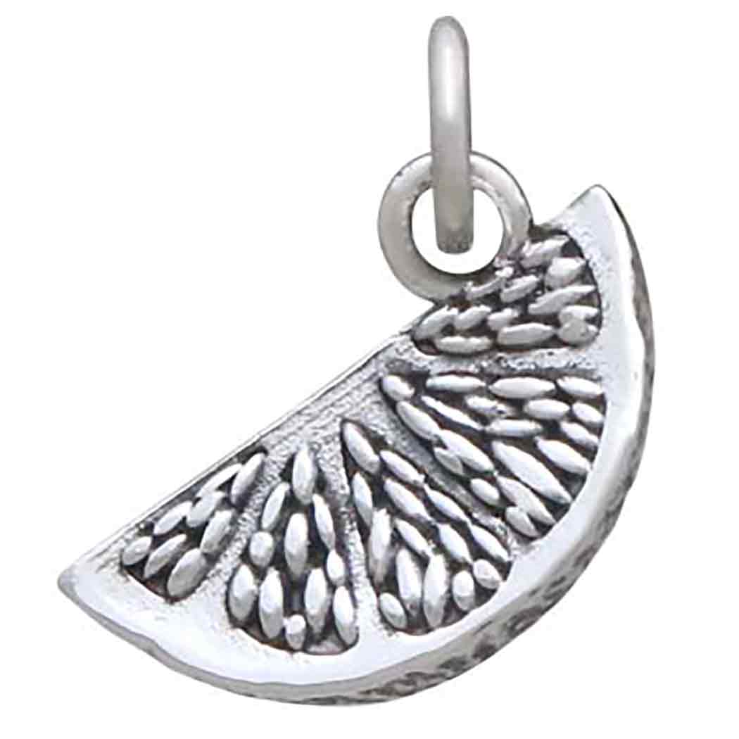 Sterling Silver Orange Slice Charm - Poppies Jewelry