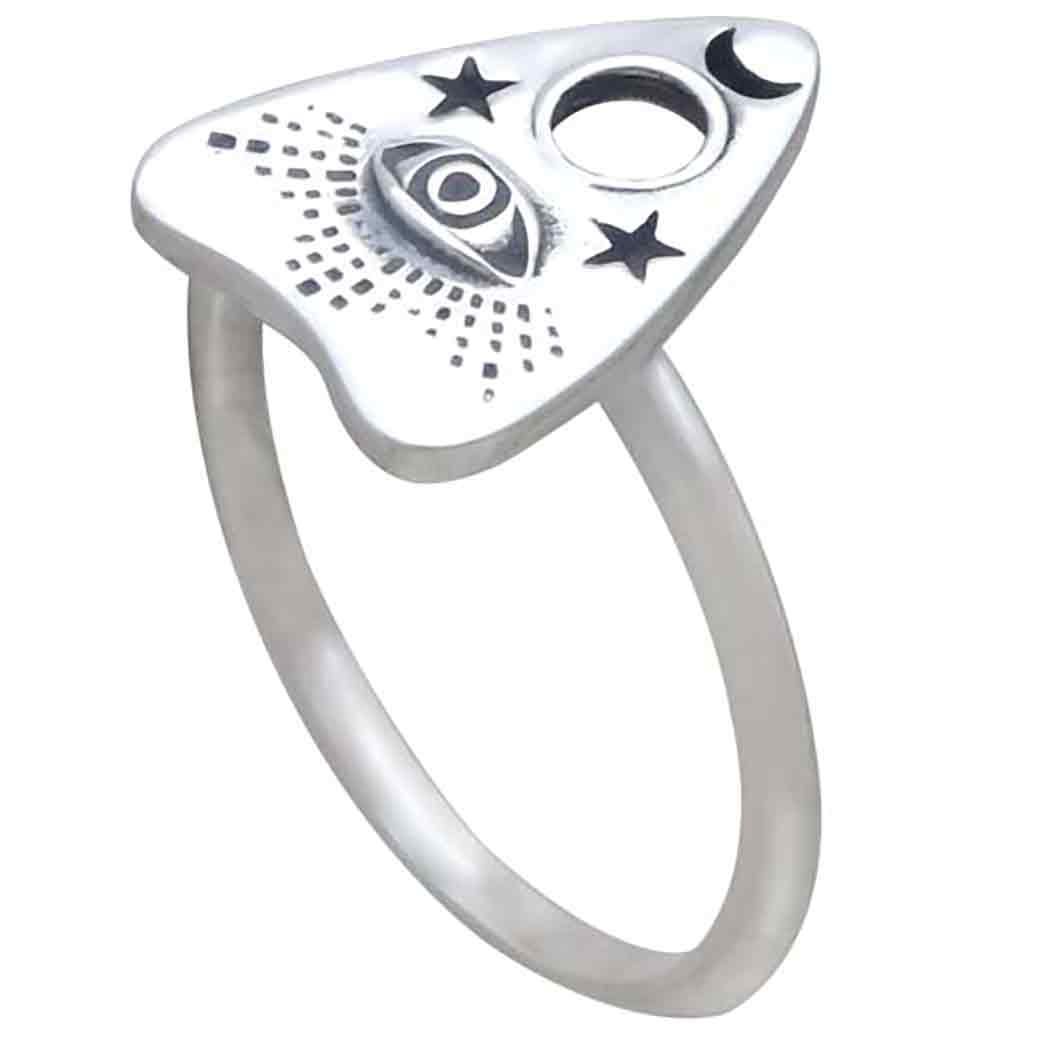 Sterling Silver Ouija Planchette Ring - Poppies Jewelry