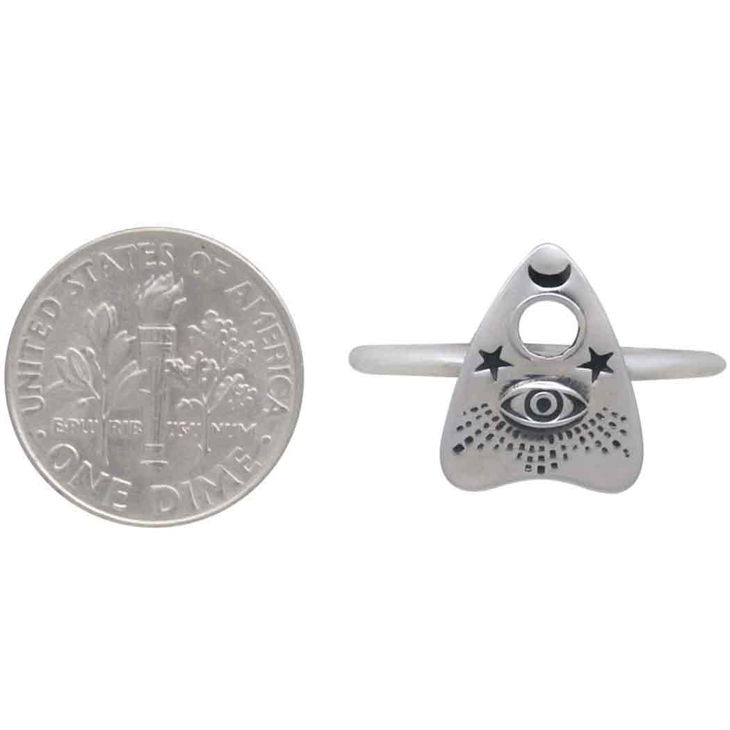 Sterling Silver Ouija Planchette Ring - Poppies Jewelry