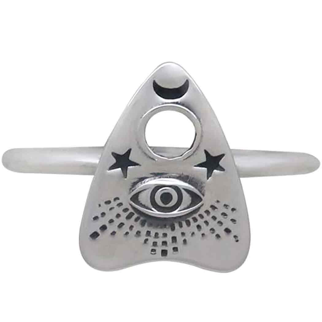 Sterling Silver Ouija Planchette Ring - Poppies Jewelry