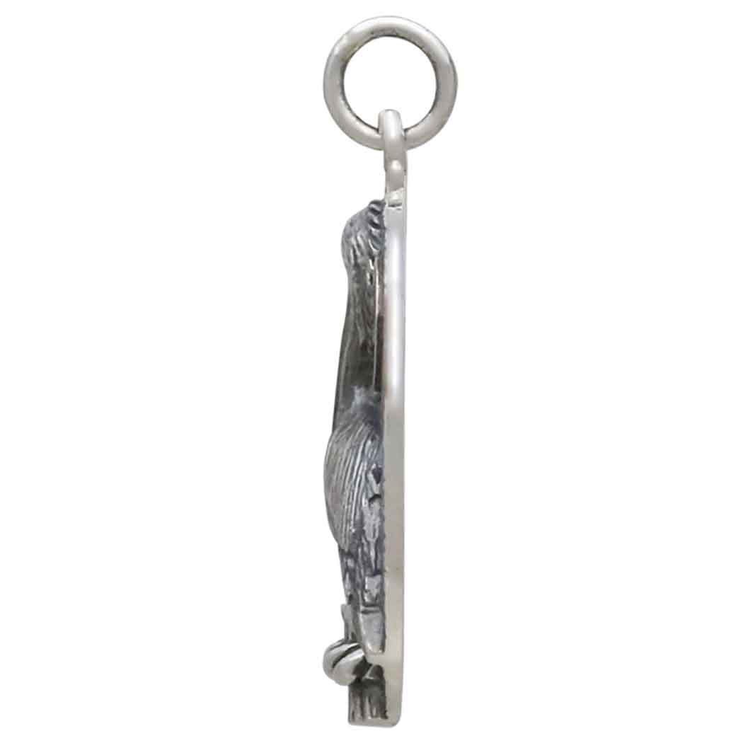 Sterling Silver Pelican Charm with Bronze Sun - Poppies Jewelry