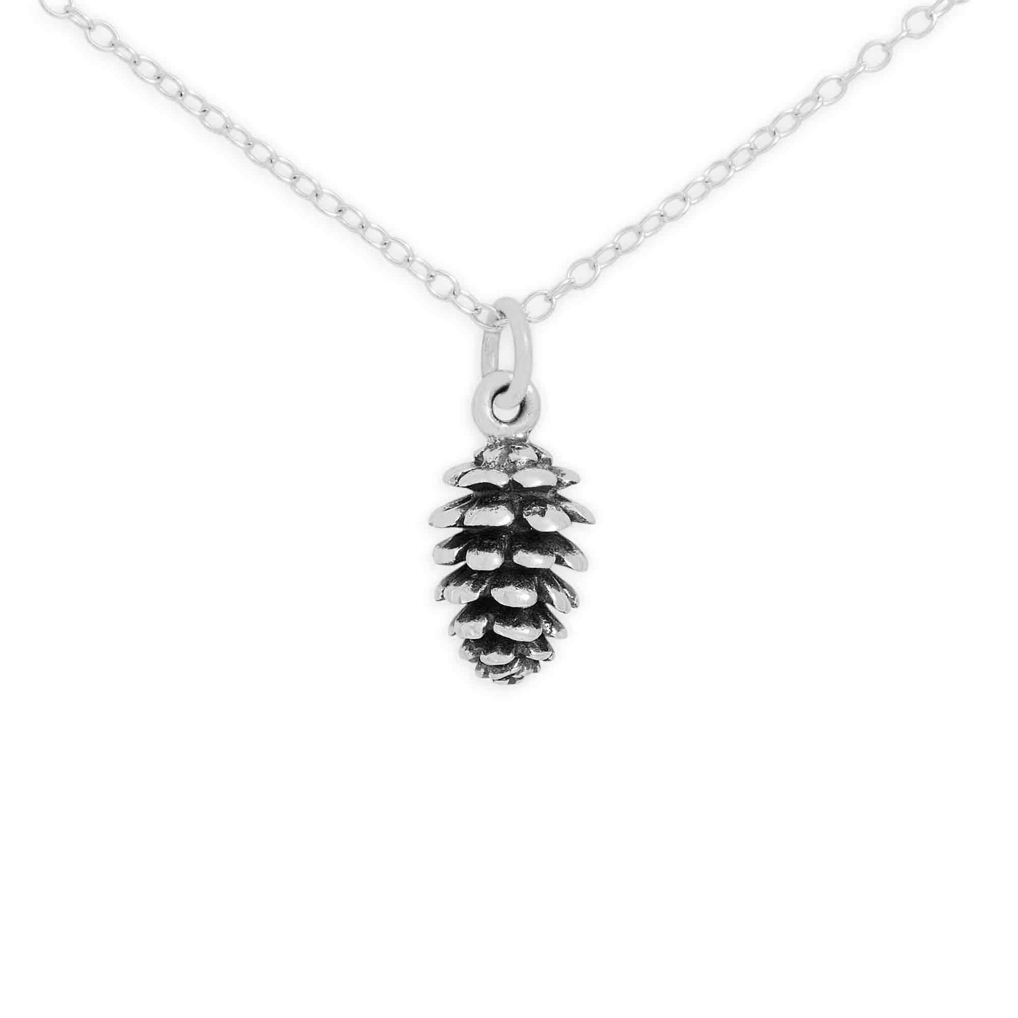 Sterling Silver Pinecone Necklace - Poppies Jewelry