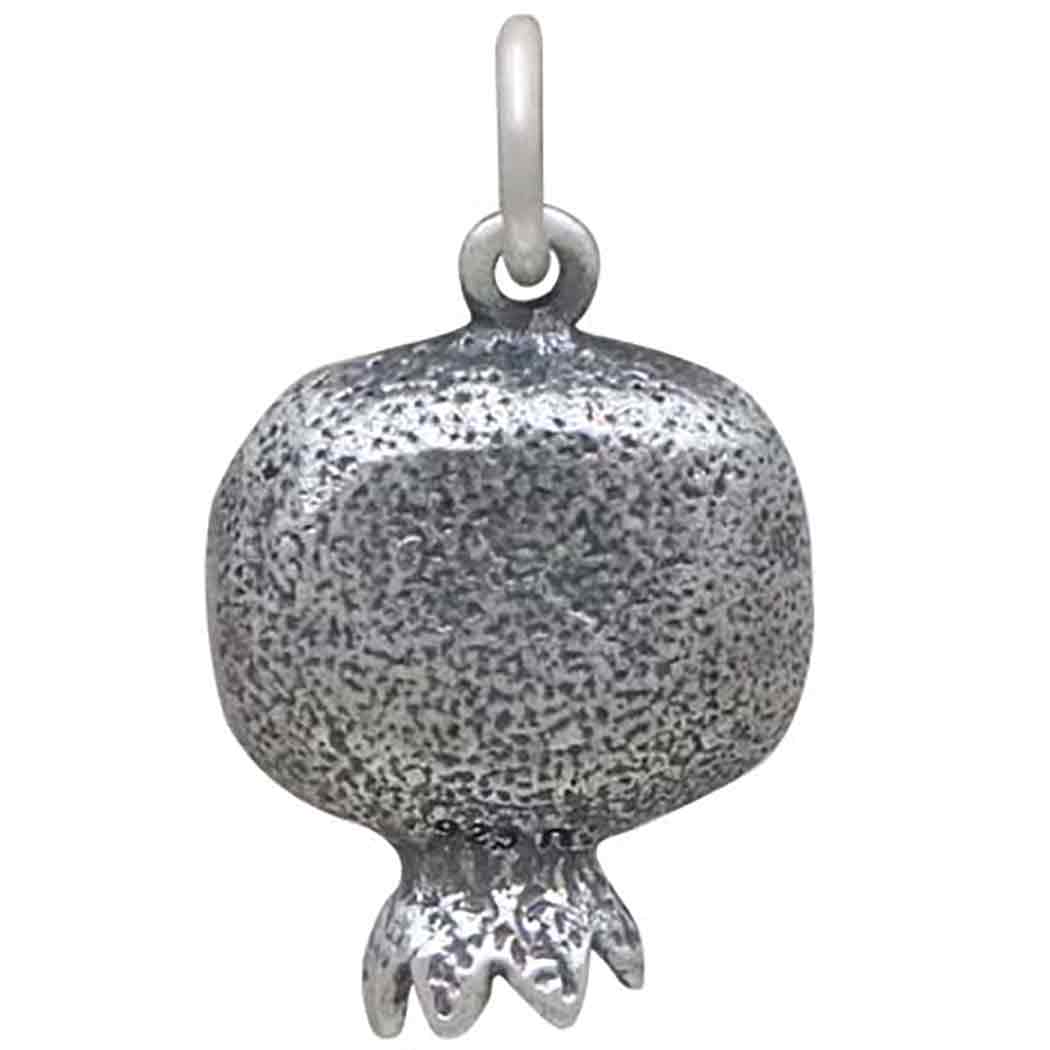 Sterling Silver Pomegranate Charm - Poppies Jewelry
