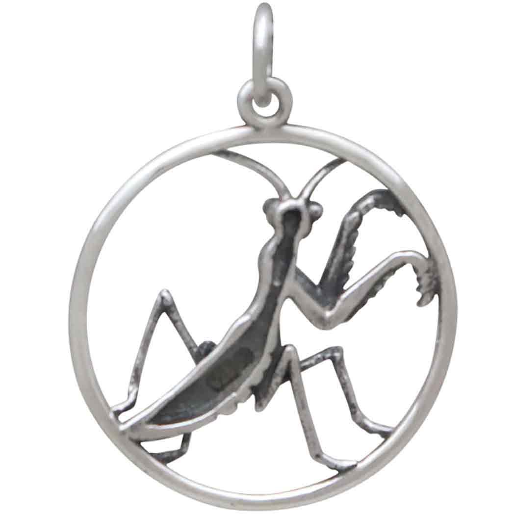 Sterling Silver Praying Mantis Pendant
