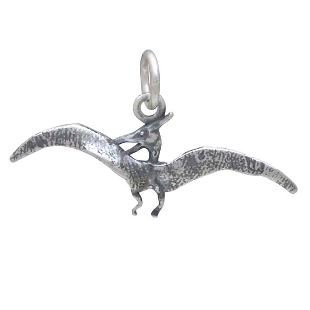Sterling Silver Pterodactyl Dinosaur Charm - Poppies Jewelry