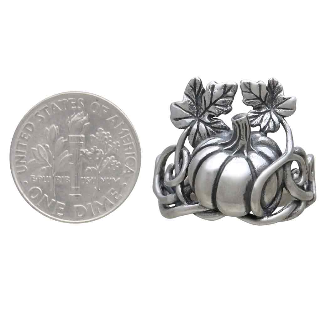 Sterling Silver Pumpkin Vine Ring - Poppies Jewelry