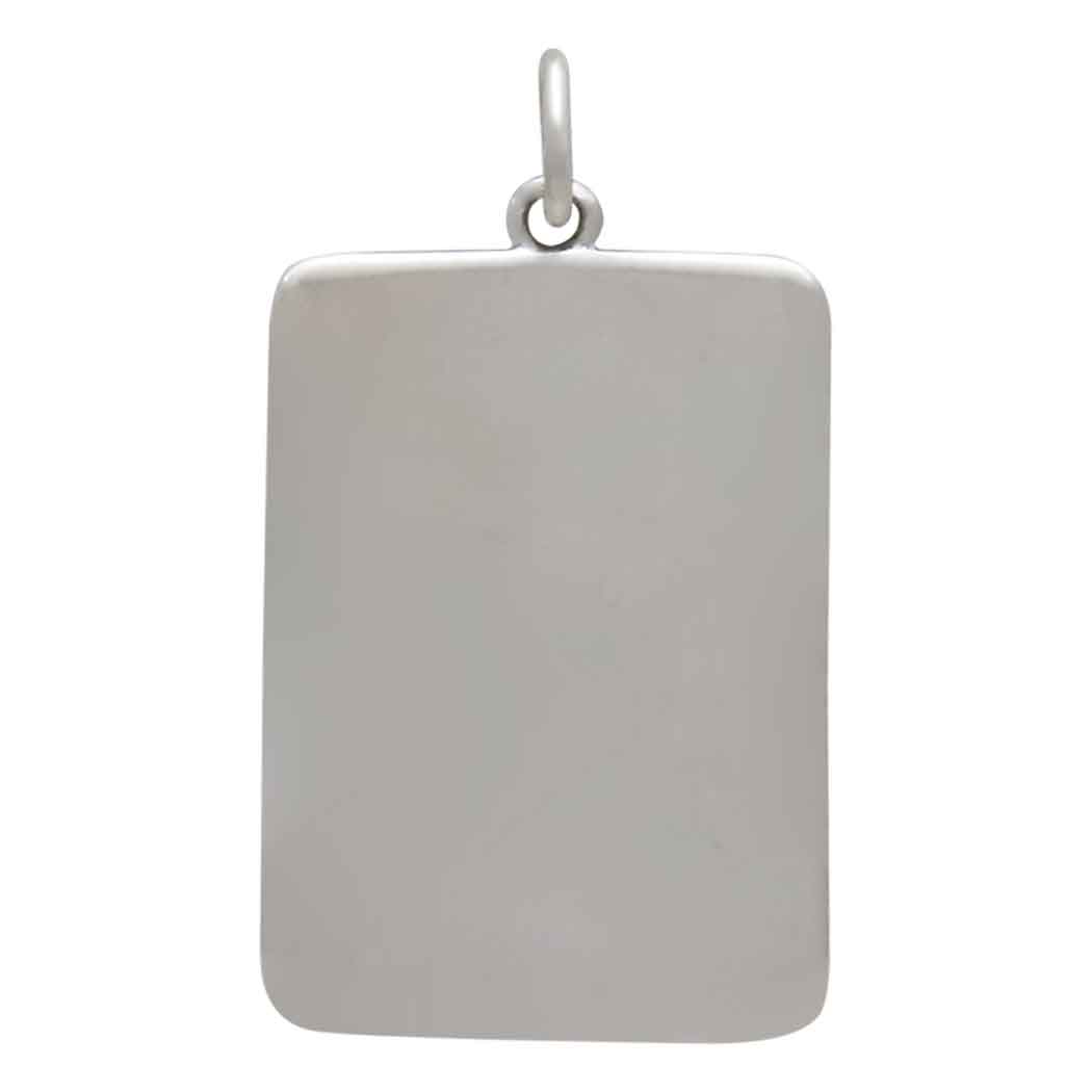 Sterling Silver Queen Playing Card Pendant- Poppies Jewelry