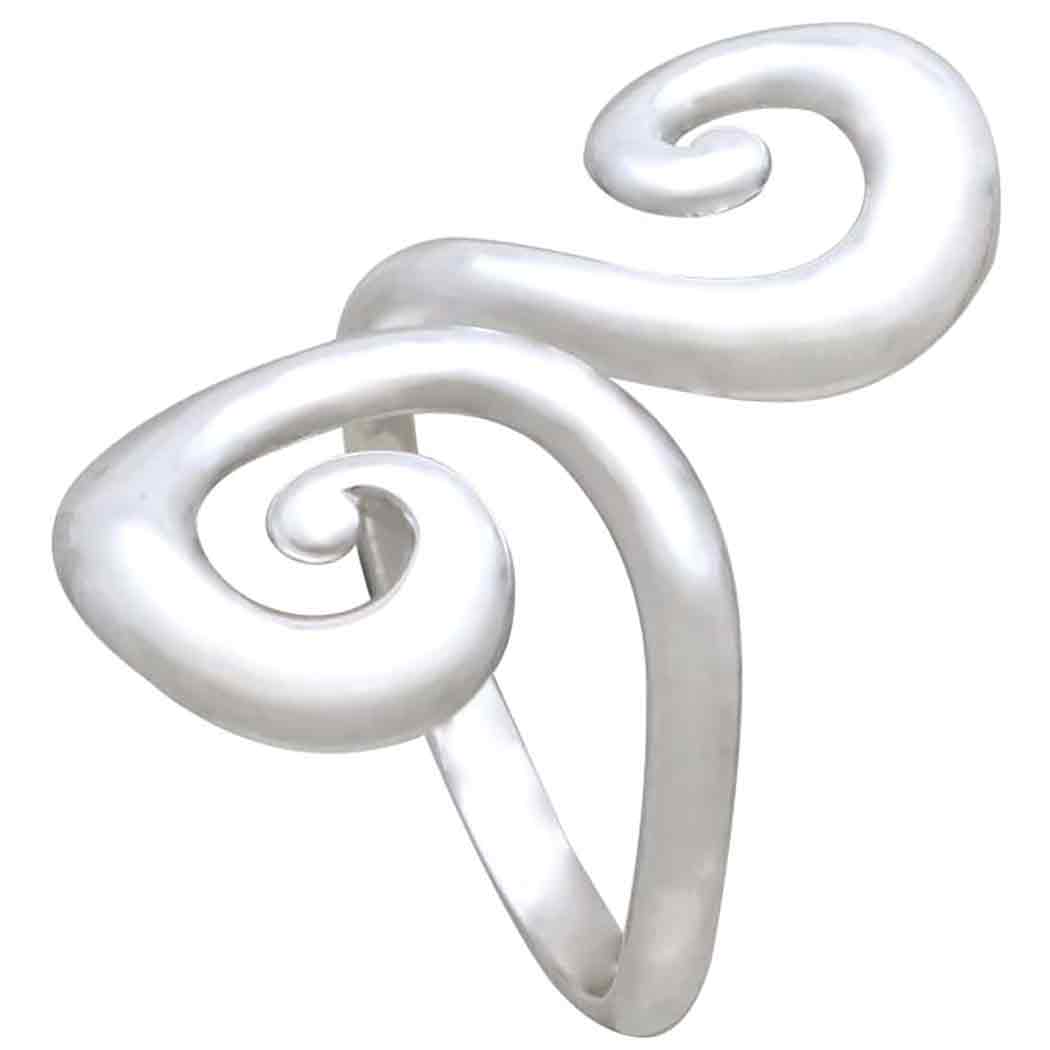 Sterling Silver Swirl Adjustable Ring - Poppies Jewelry