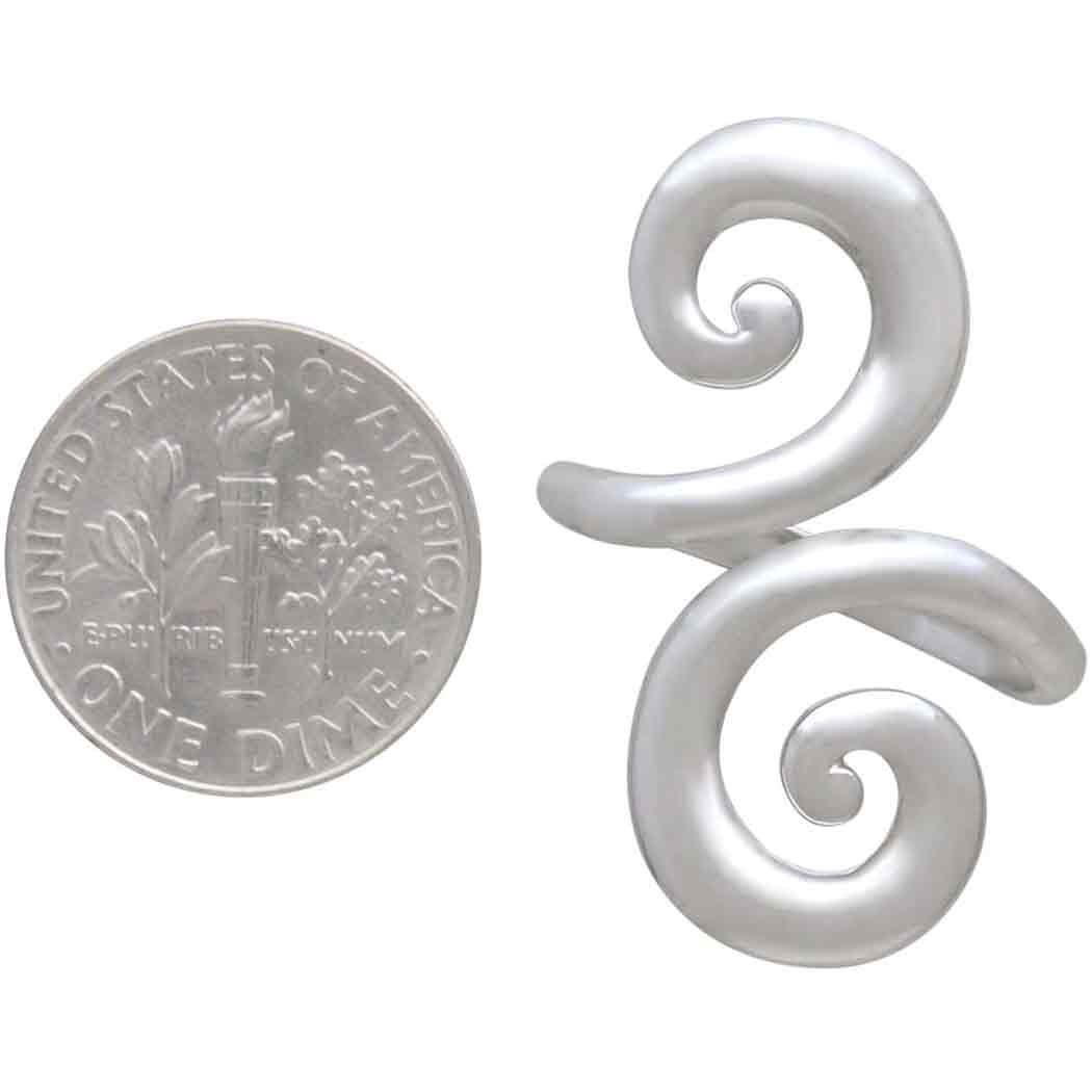 Sterling Silver Swirl Adjustable Ring - Poppies Jewelry