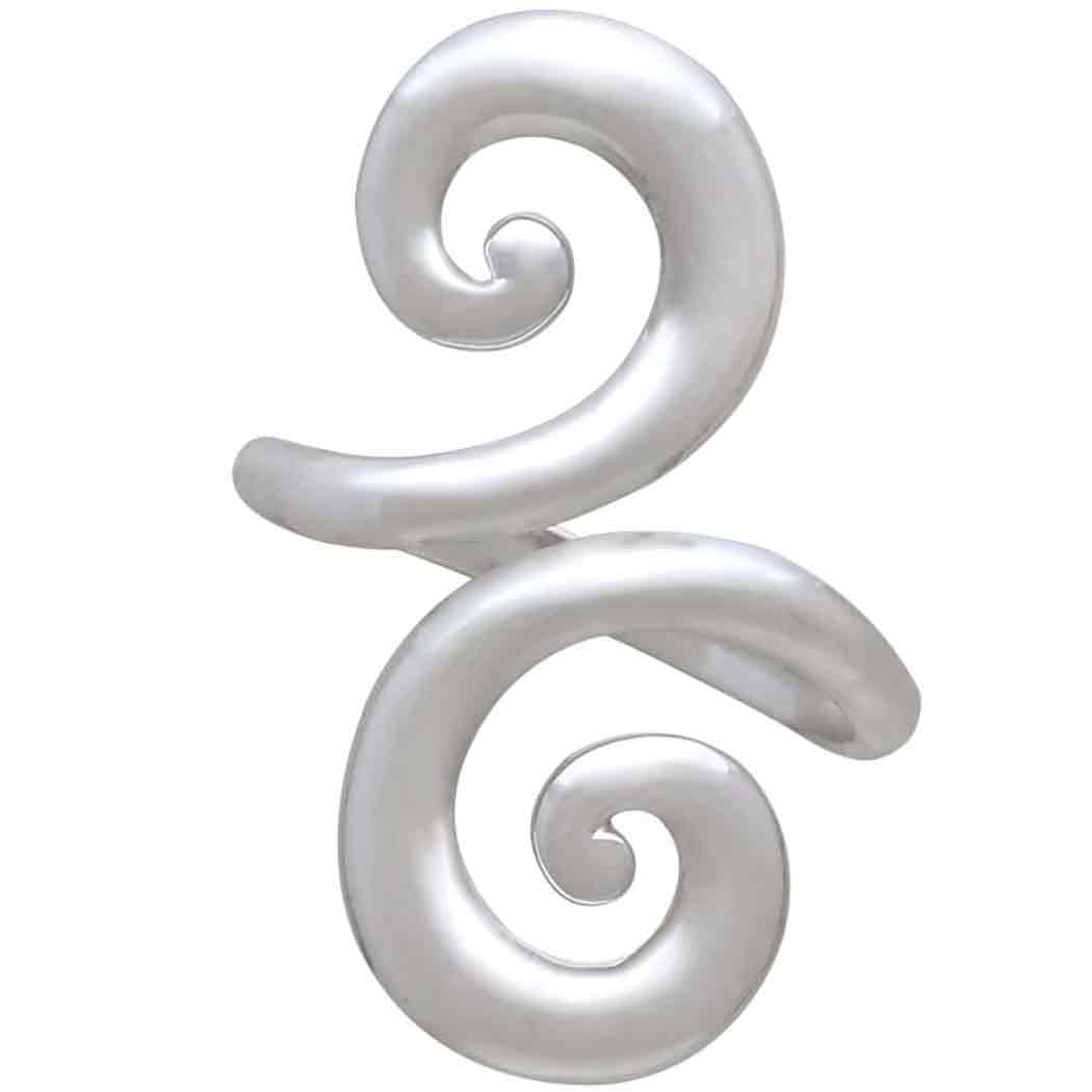 Sterling Silver Swirl Adjustable Ring - Poppies Jewelry