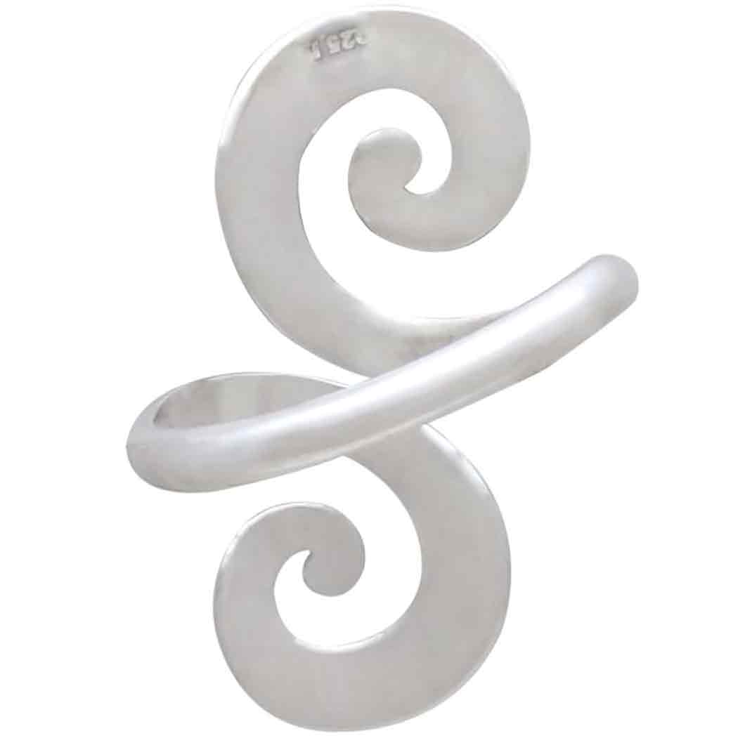 Sterling Silver Swirl Adjustable Ring - Poppies Jewelry