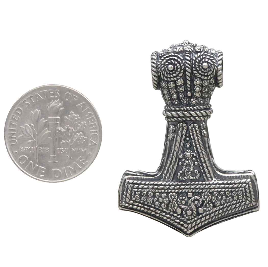 Sterling Silver Thor’s Hammer Pendant - Poppies Jewelry