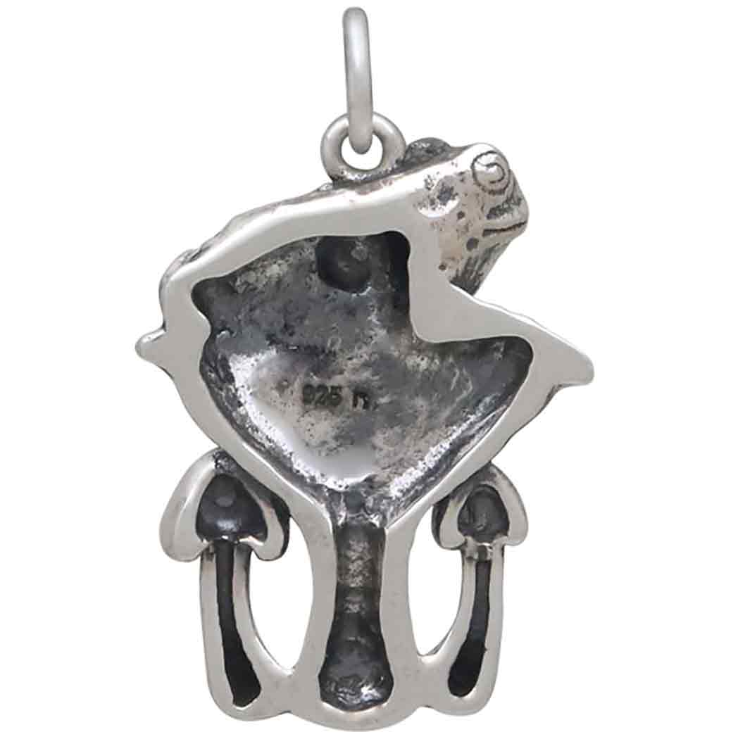 Sterling Silver Toad and Mushroom Pendant - Tia Tynette Designs