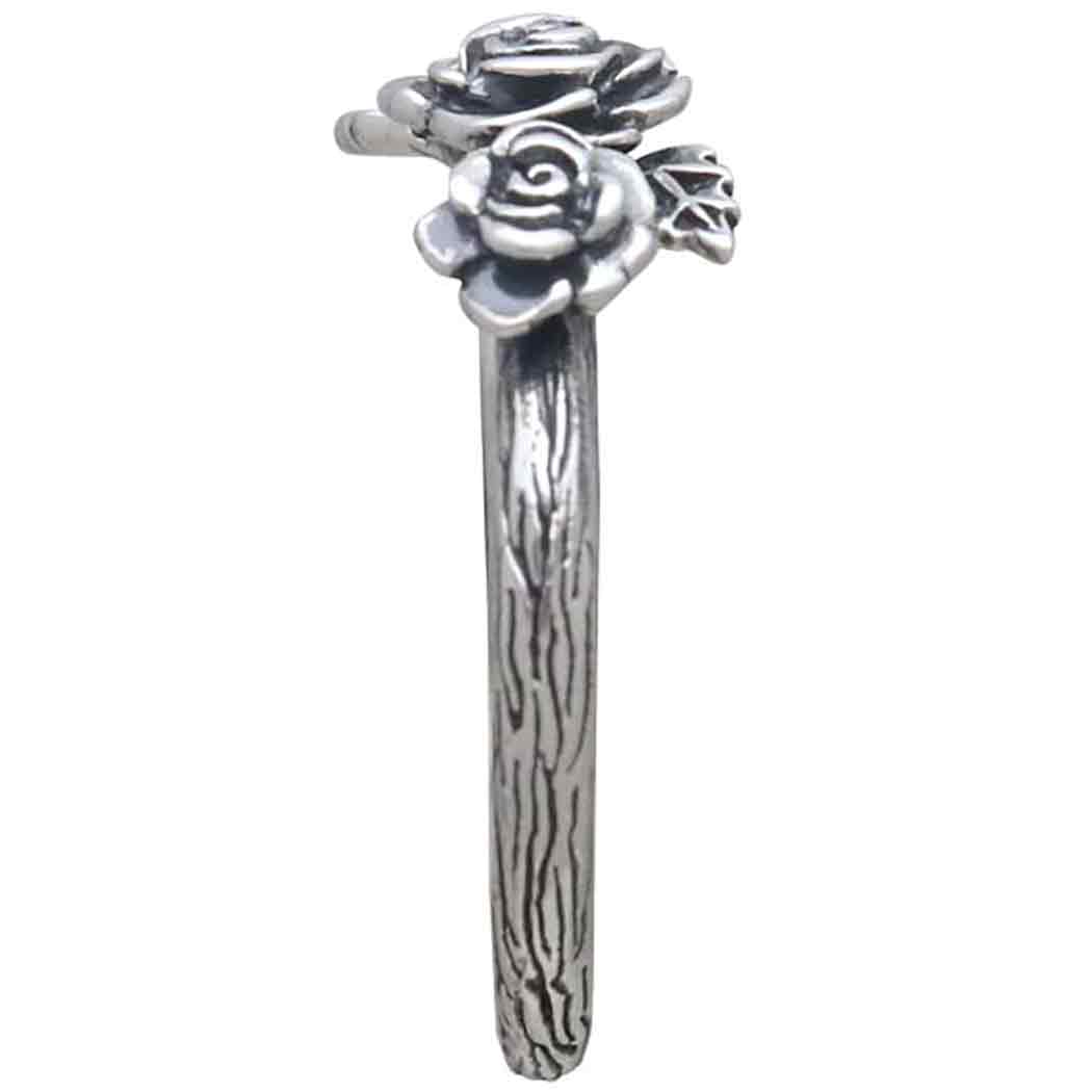Sterling Silver Triple Rose Ring - Poppies Jewelry