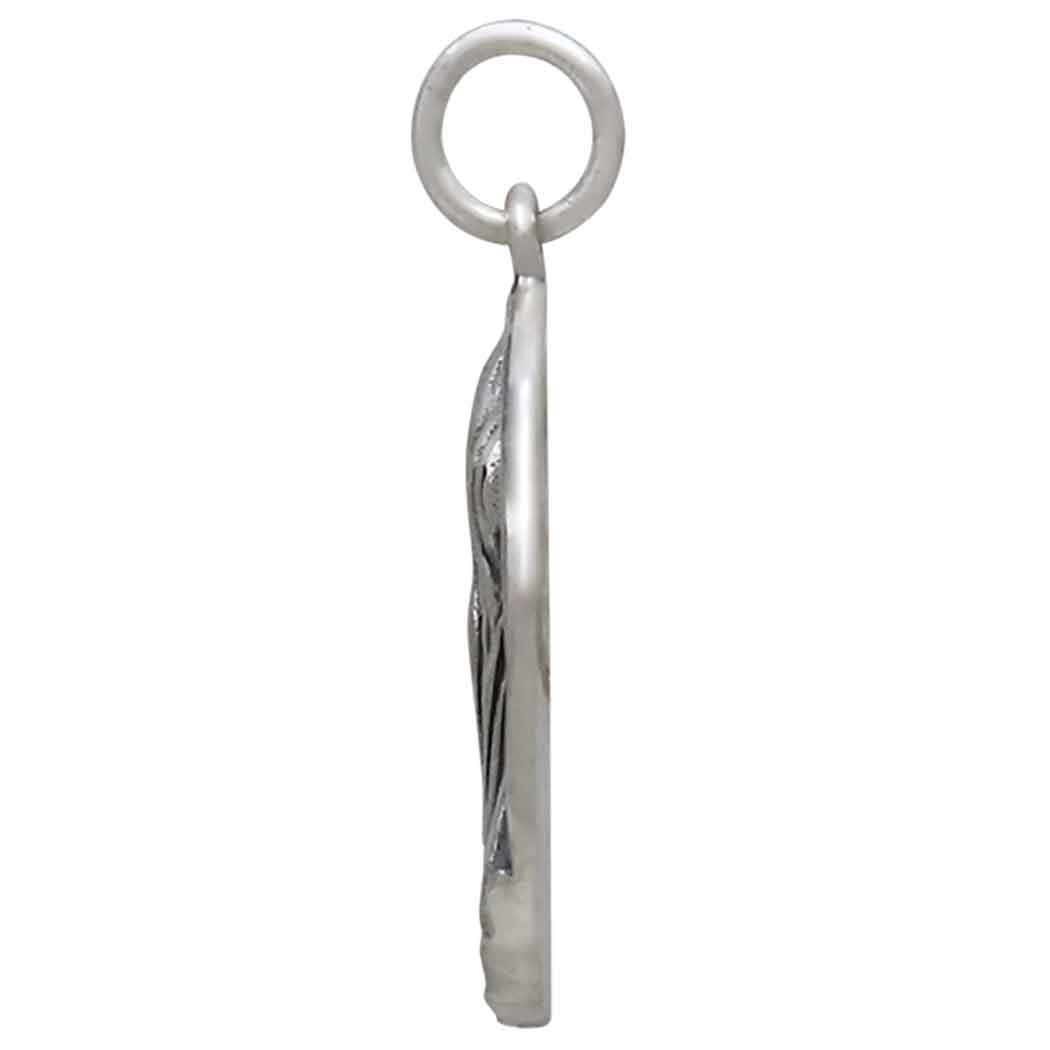 Sterling Silver Virgin Mary Portrait Charm - Poppies Jewelry