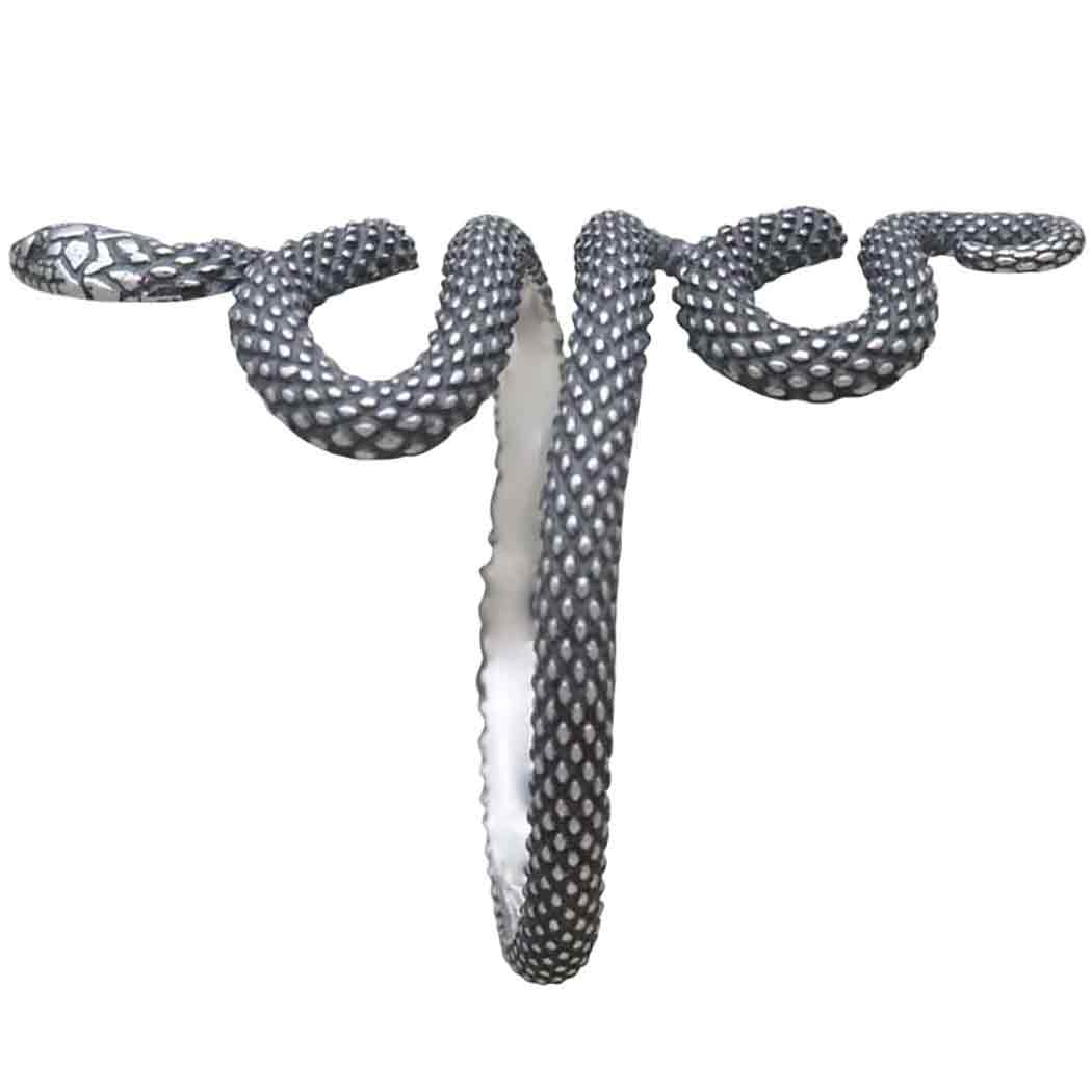 Sterling Silver Textured Adjustable Snake Ring - Poppies Beads n' More