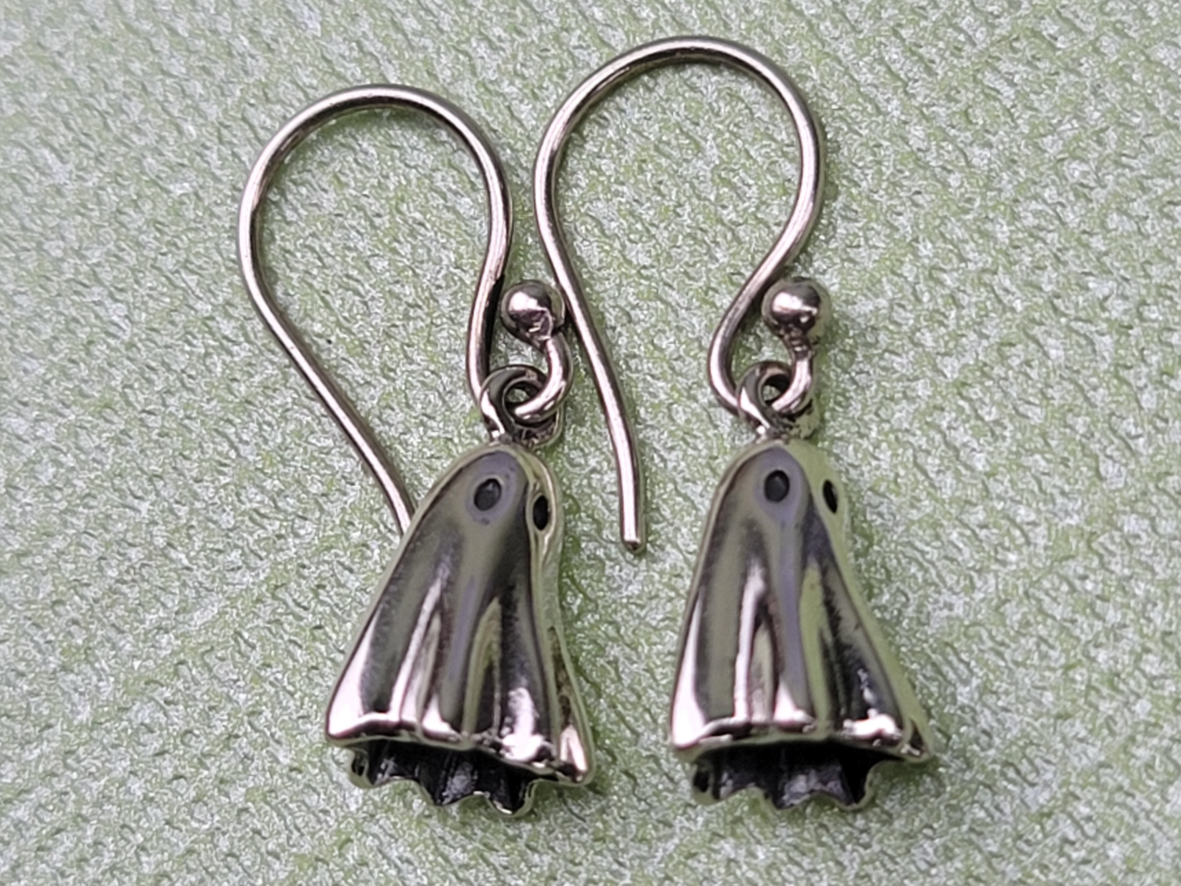 Ghost 3D Hanging Earrings Sterling Silver