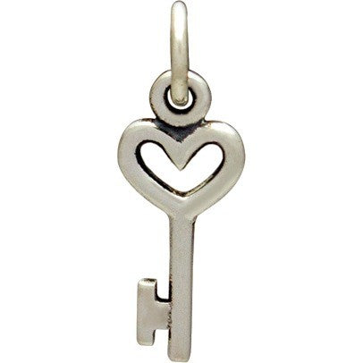 Tiny Heart Key Charm