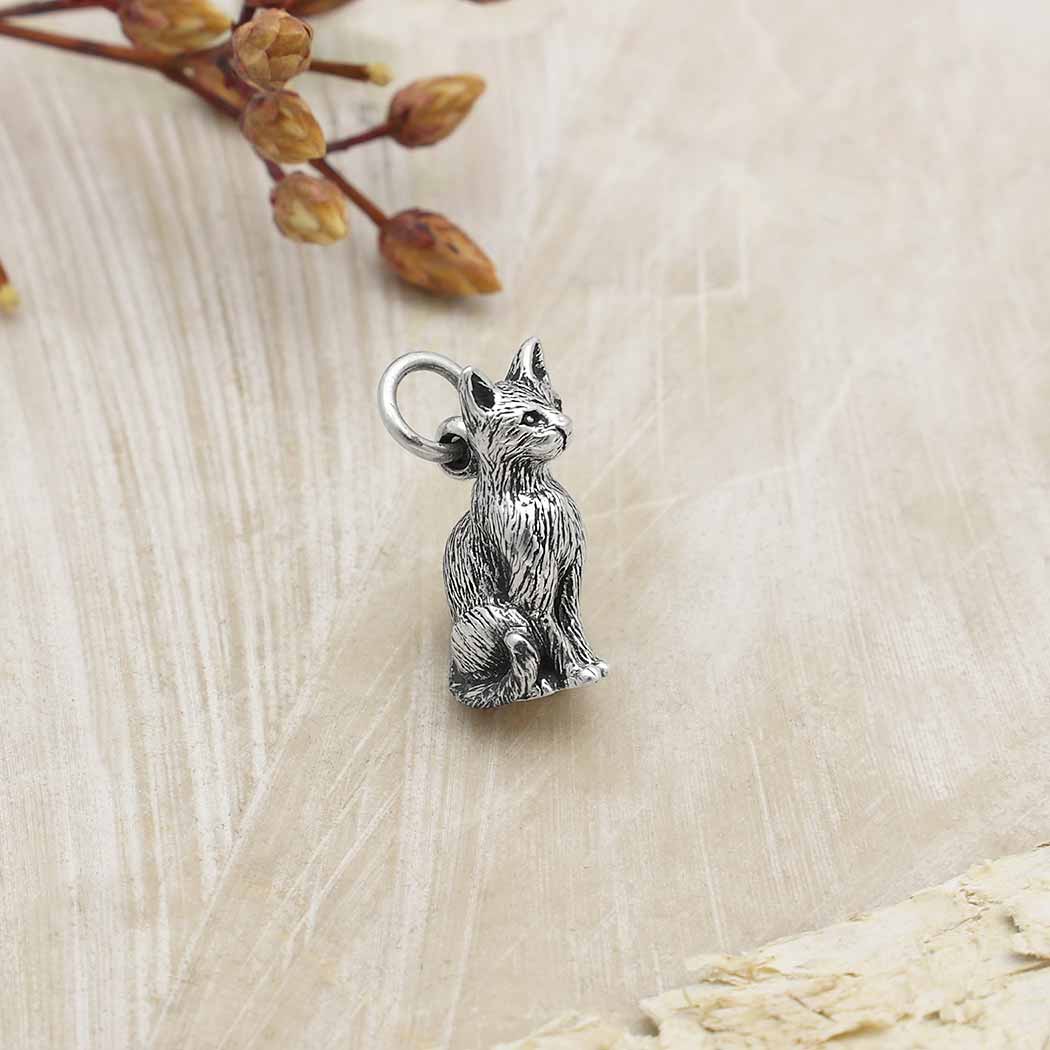 Sterling Silver 3D Cat Pendant