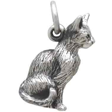 Sterling Silver 3D Cat Pendant