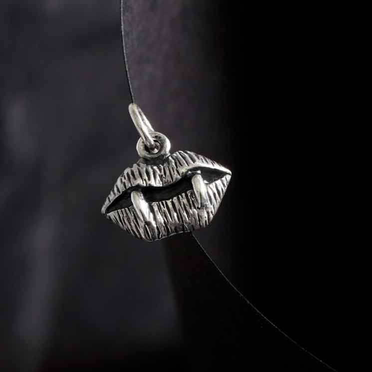 Vampire Fangs Sterling Silver Charm