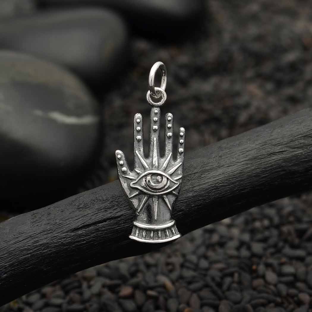 Hand Charm with Eye Sterling Silver