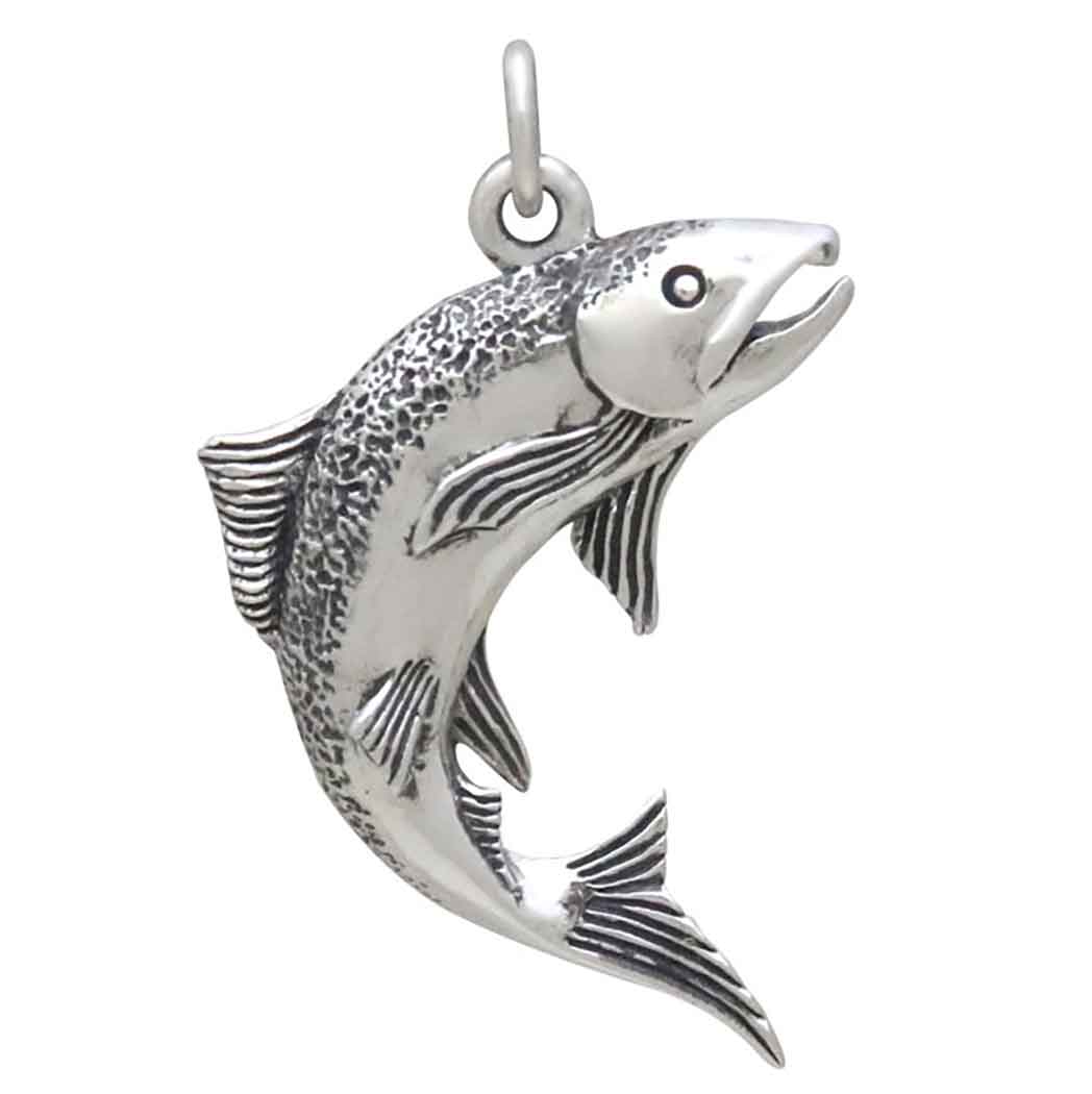 Sterling Silver Salmon Charm - Poppies Beads N' More