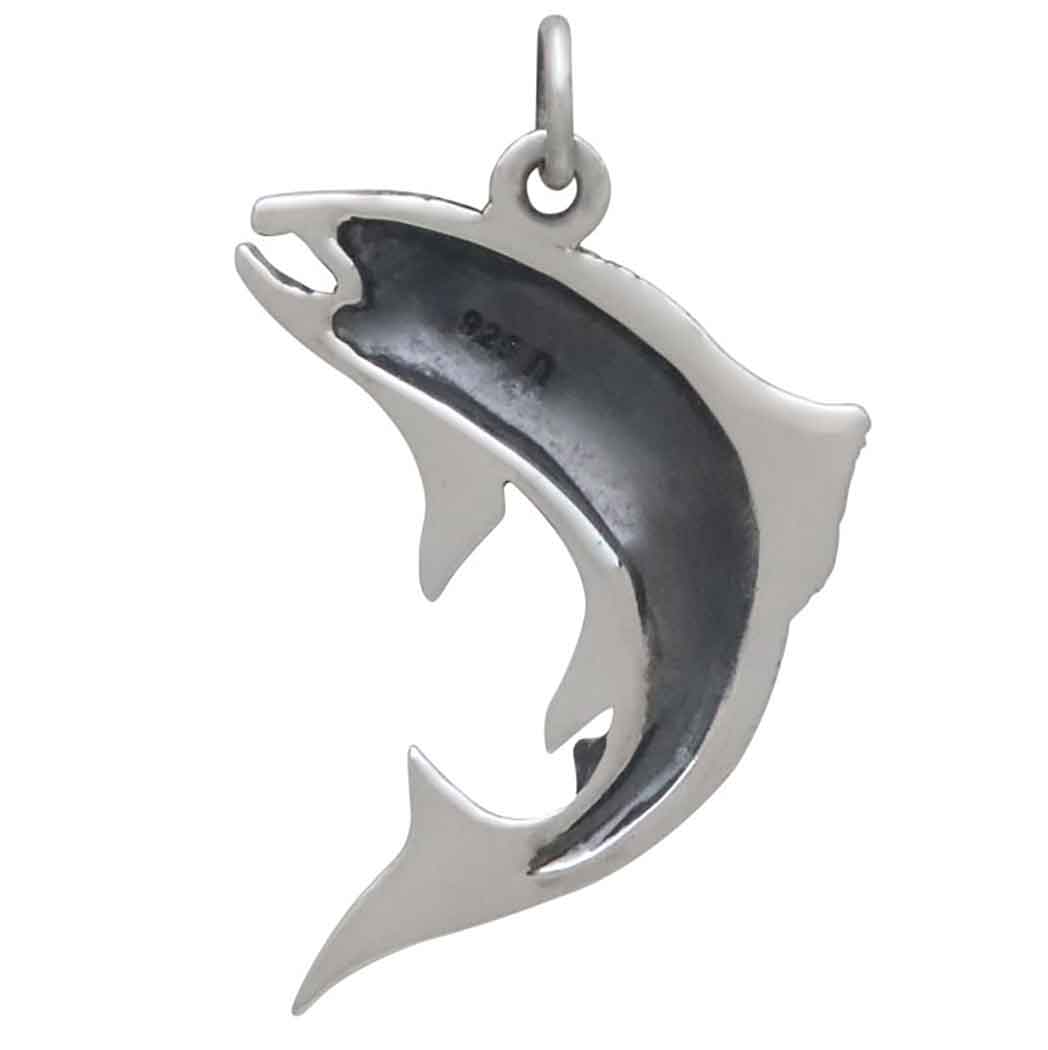 Sterling Silver Salmon Charm - Poppies Beads N' More