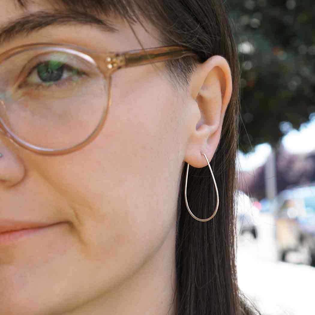 Sterling Silver Teardrop Hoop Earring Finding