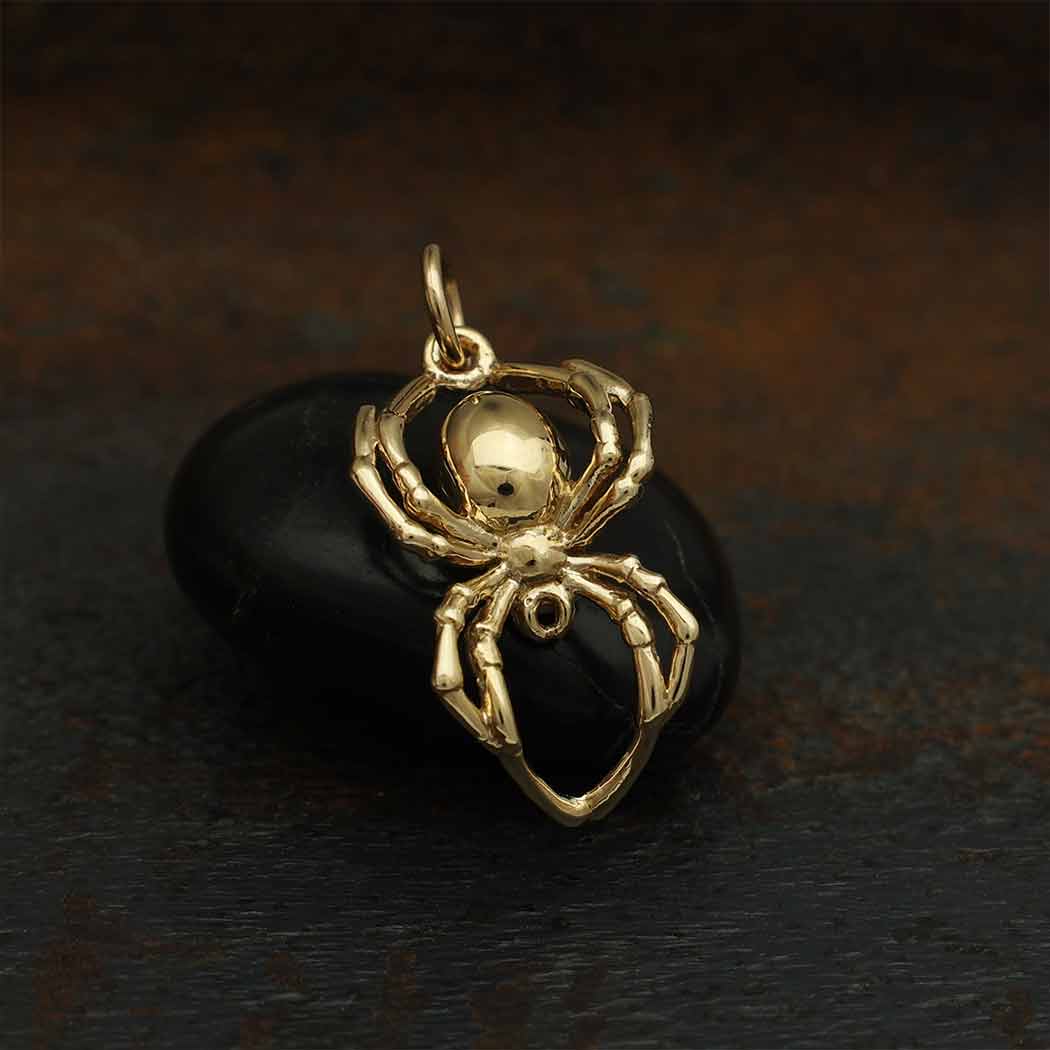 Sterling Silver Realistic Spider Charm