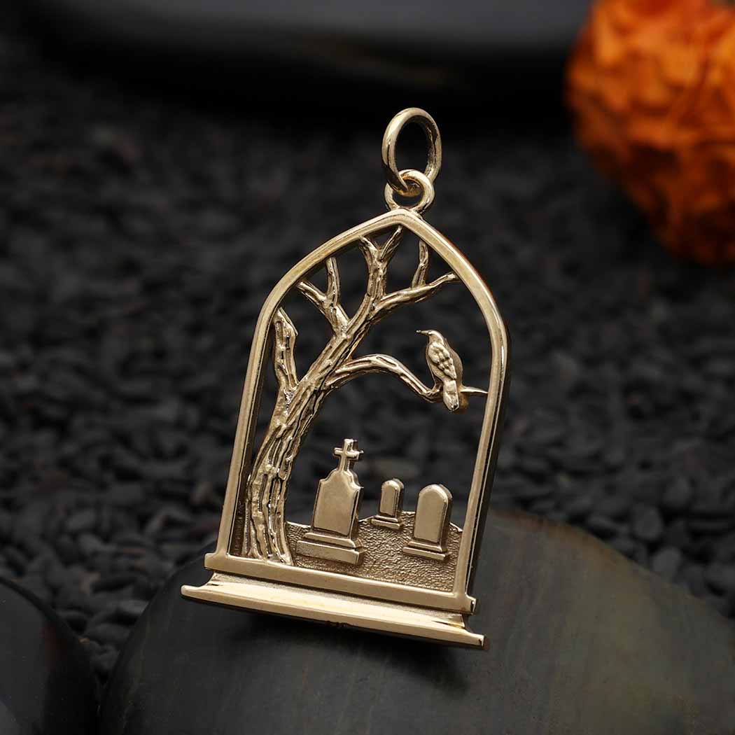 Sterling Silver Graveyard Charm