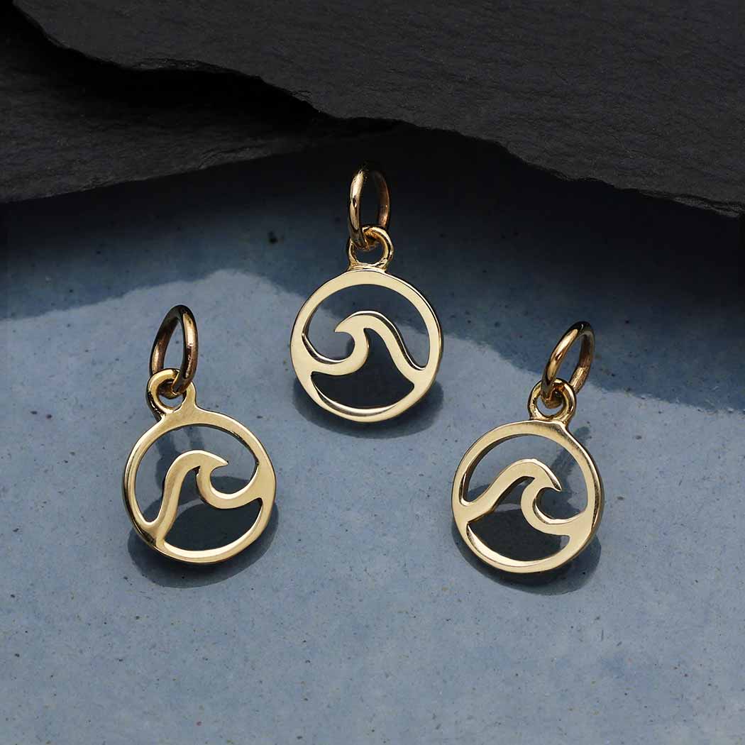 Mini Openwork Wave Charm - Poppies Jewelry