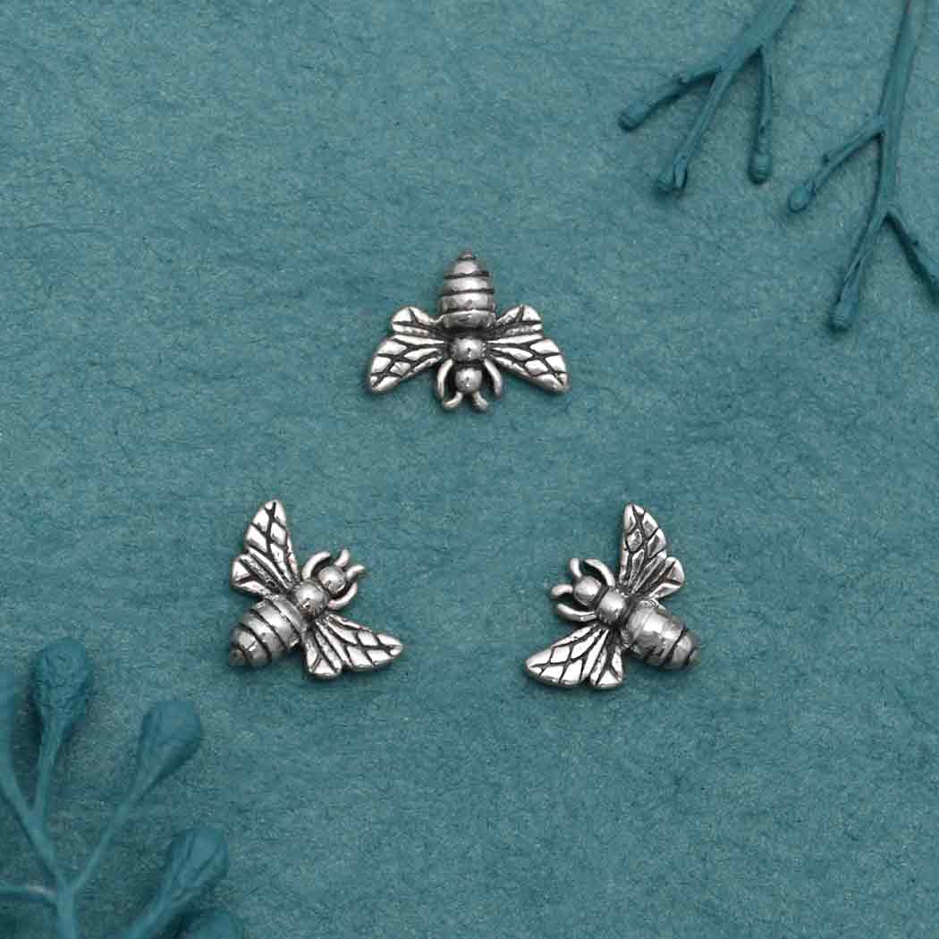 Sterling Silver Tiny Bee Solderable Charm