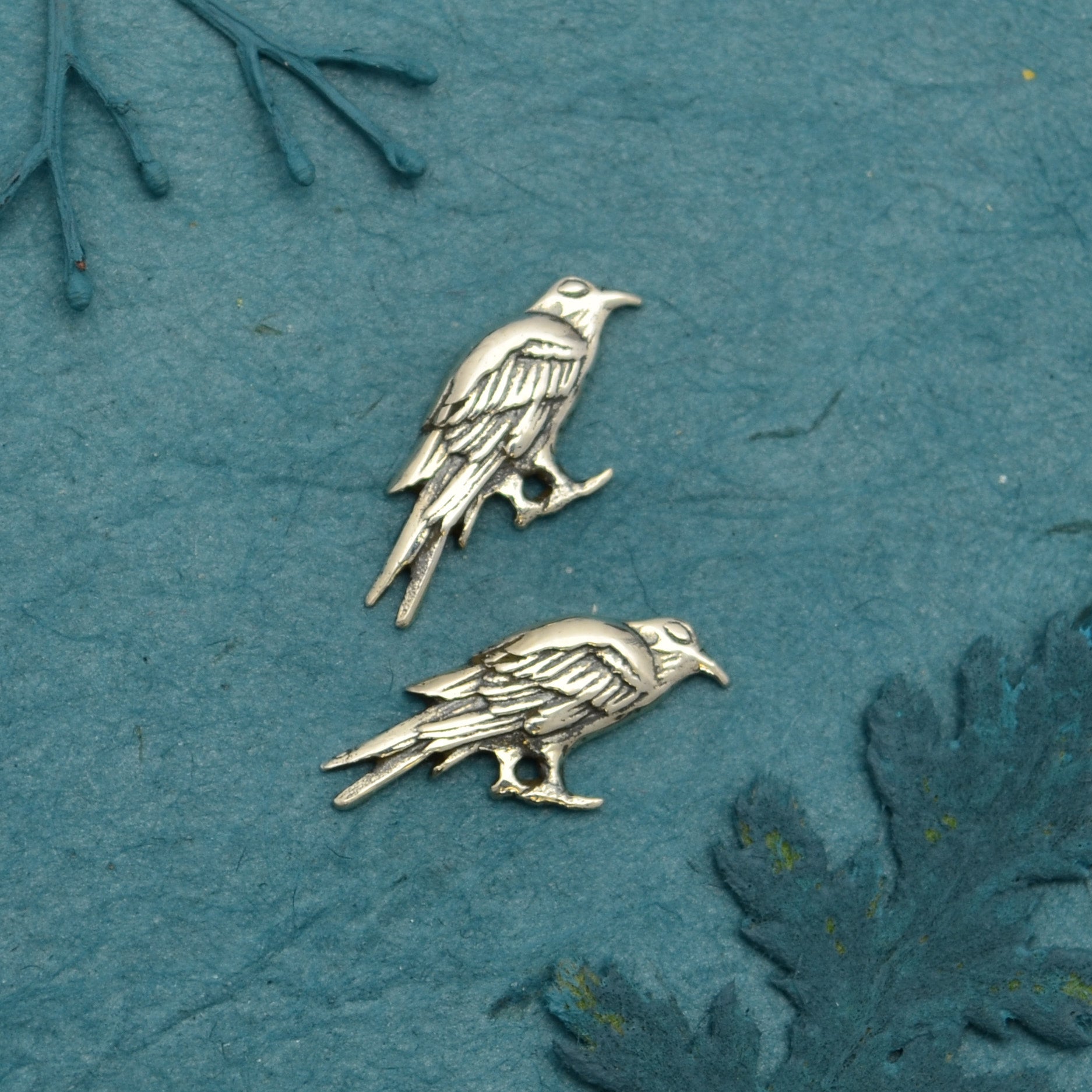 Sterling Silver Raven Solderable Charm - Poppies Jewelry