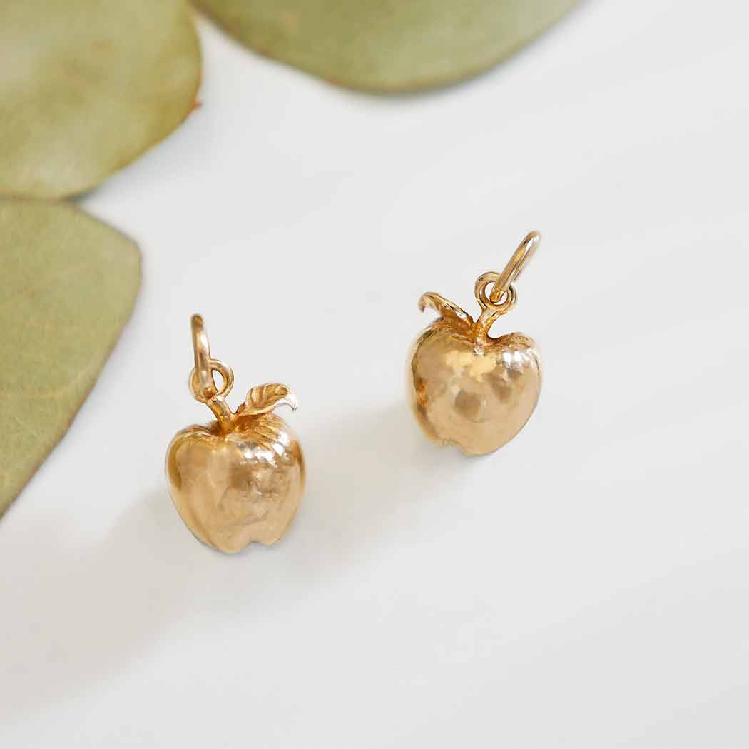 Bronze 3D Golden Apple Charm