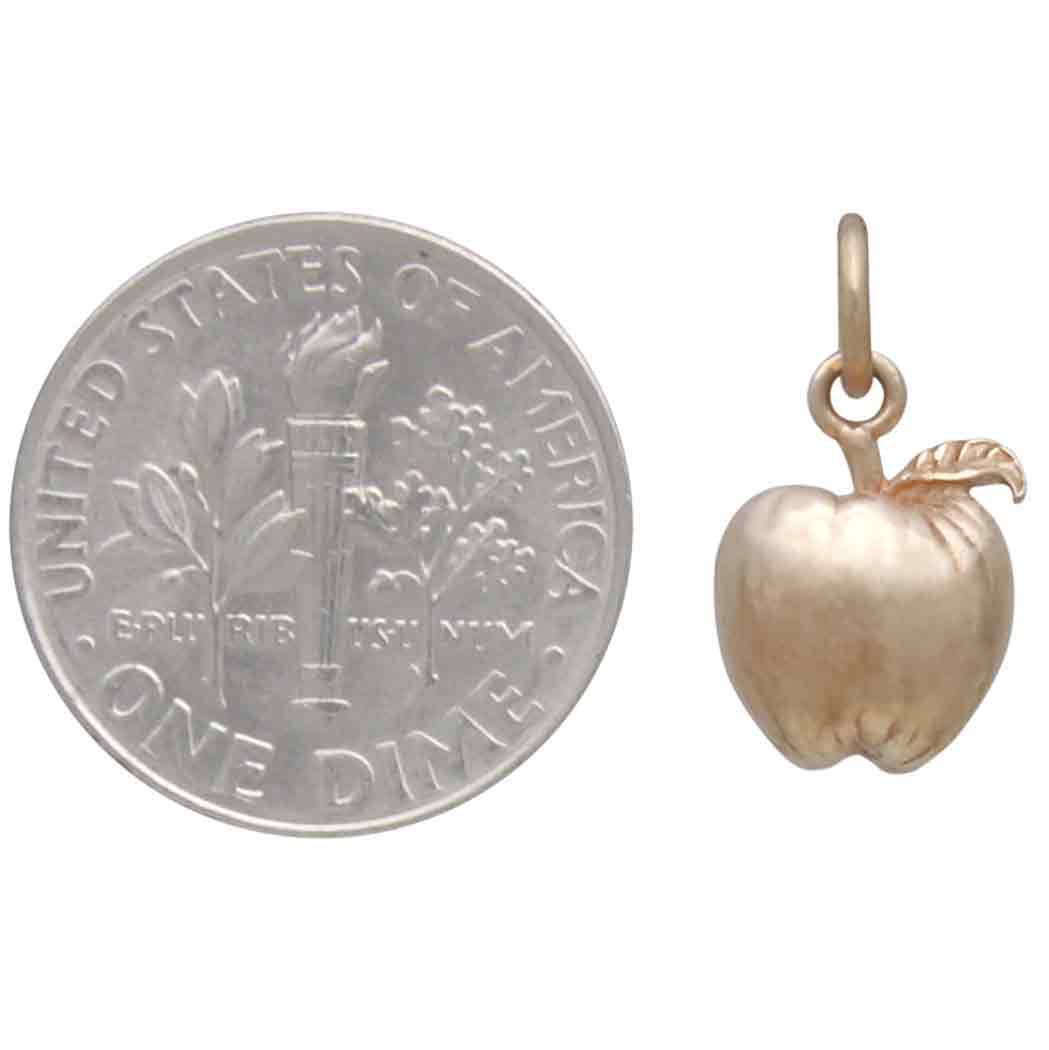 Bronze 3D Golden Apple Charm