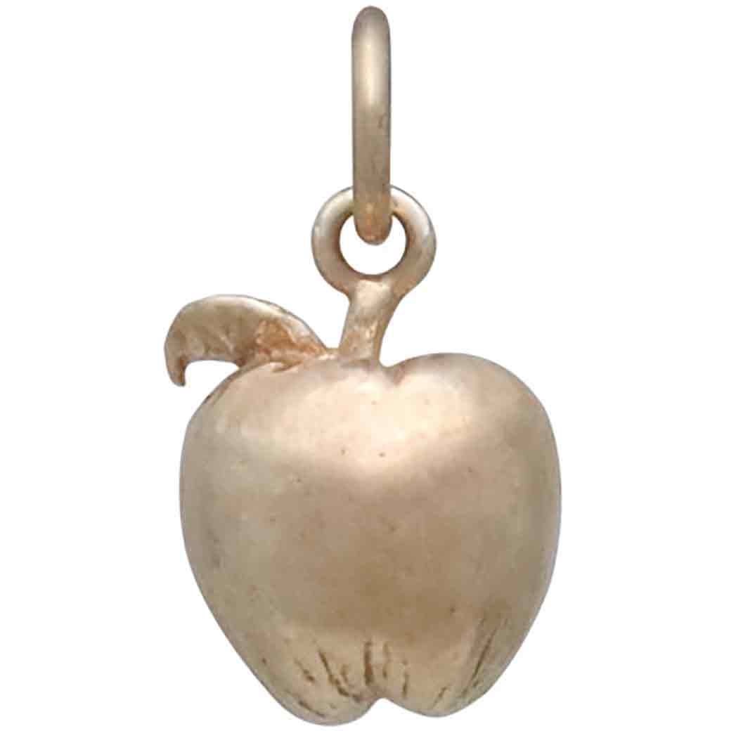 Bronze 3D Golden Apple Charm