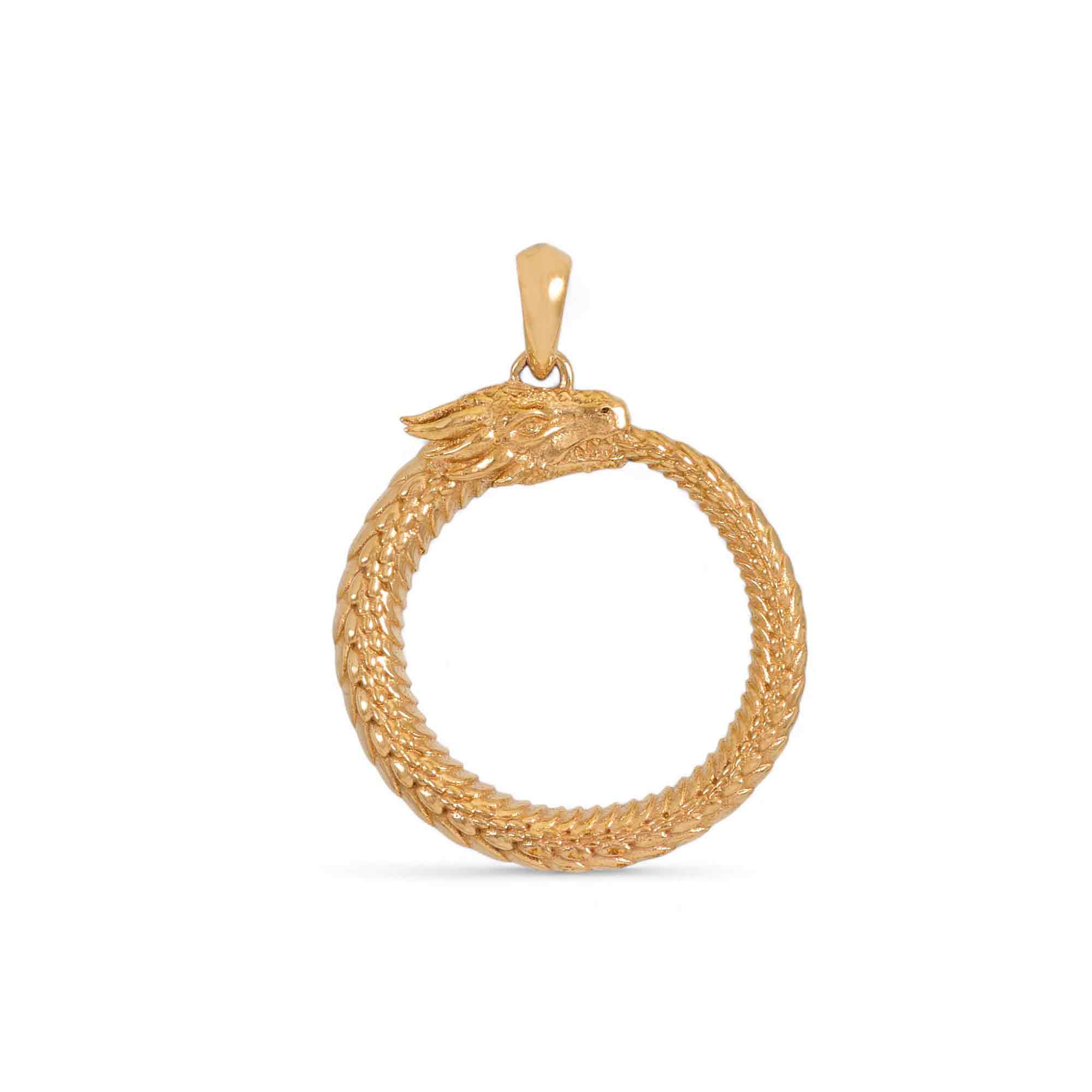 Bronze Dragon Ouroboros Pendant - Poppies Jewelry