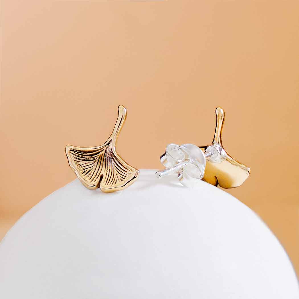 Ginkgo Post Earrings