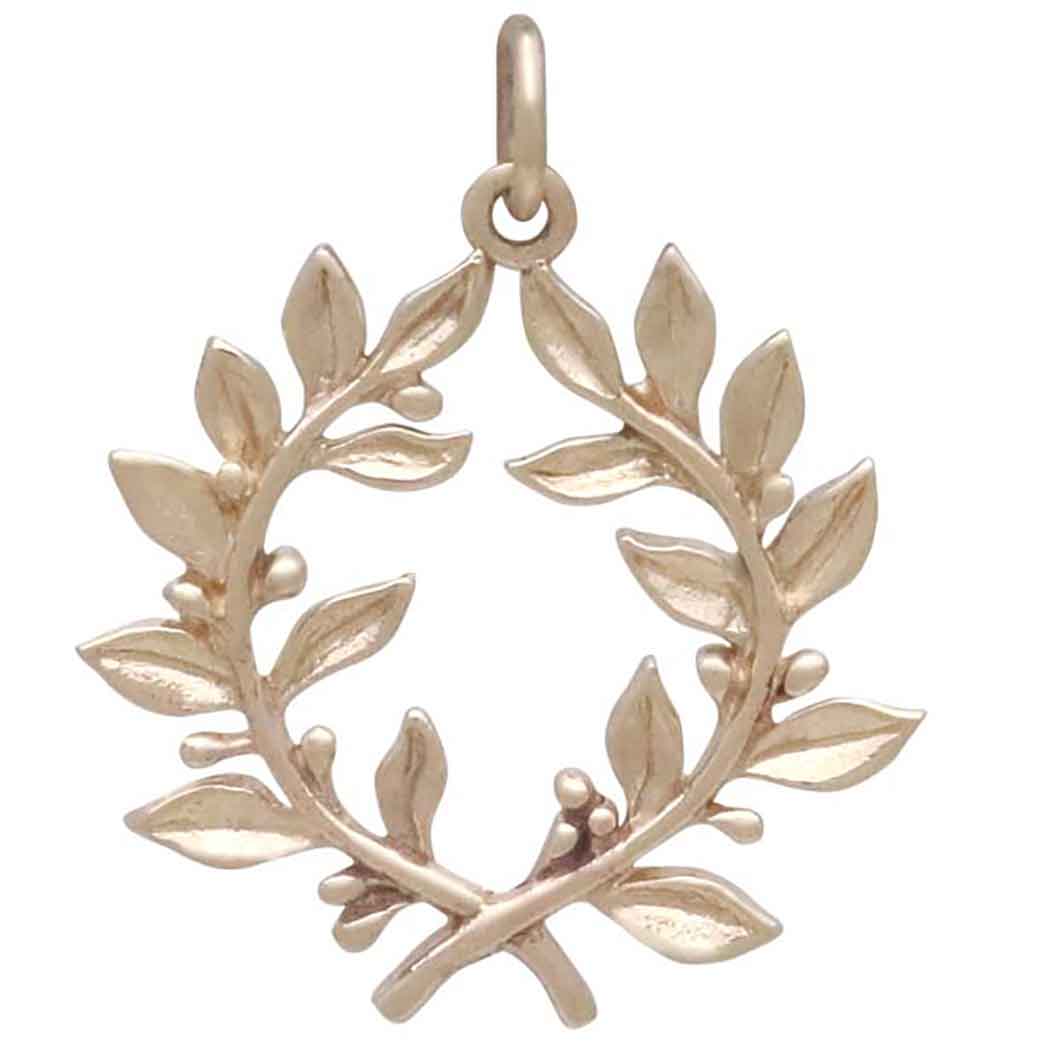 Bronze Laurel Wreath Pendant - Poppies Beads N' More 