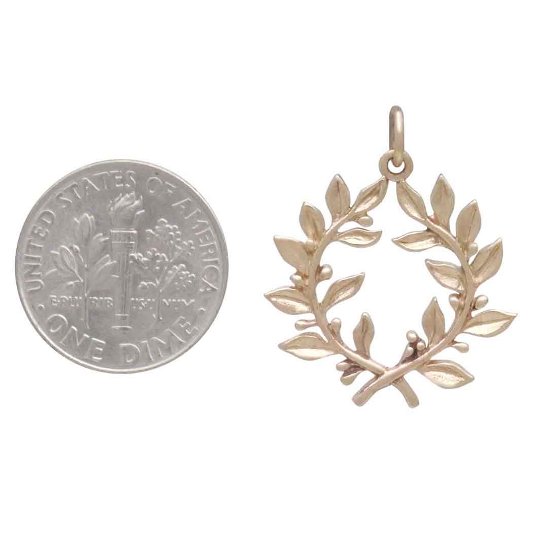 Bronze Laurel Wreath Pendant - Poppies Beads N' More 