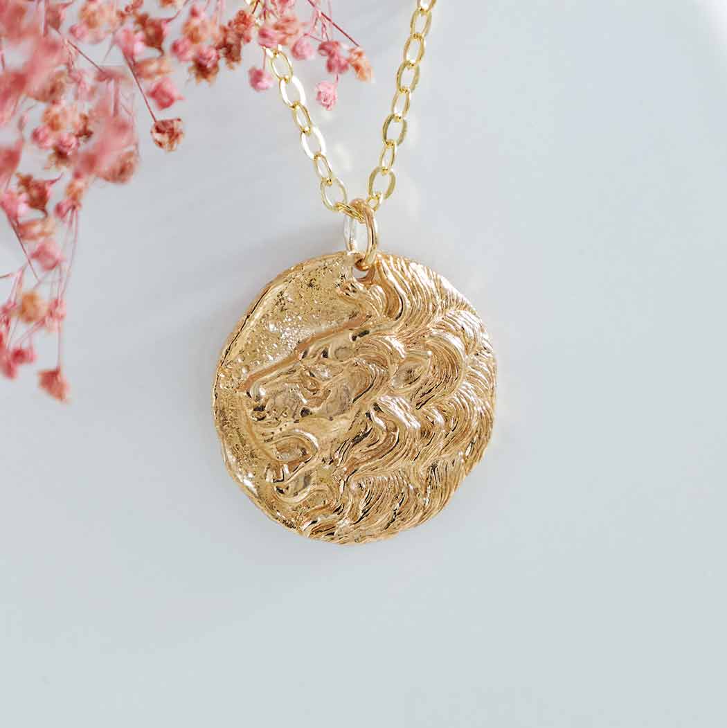 Lion Head Coin Necklace