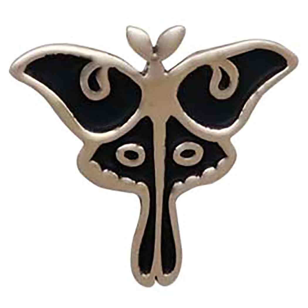 Bronze Luna Moth Post Earrings  with Silver Post