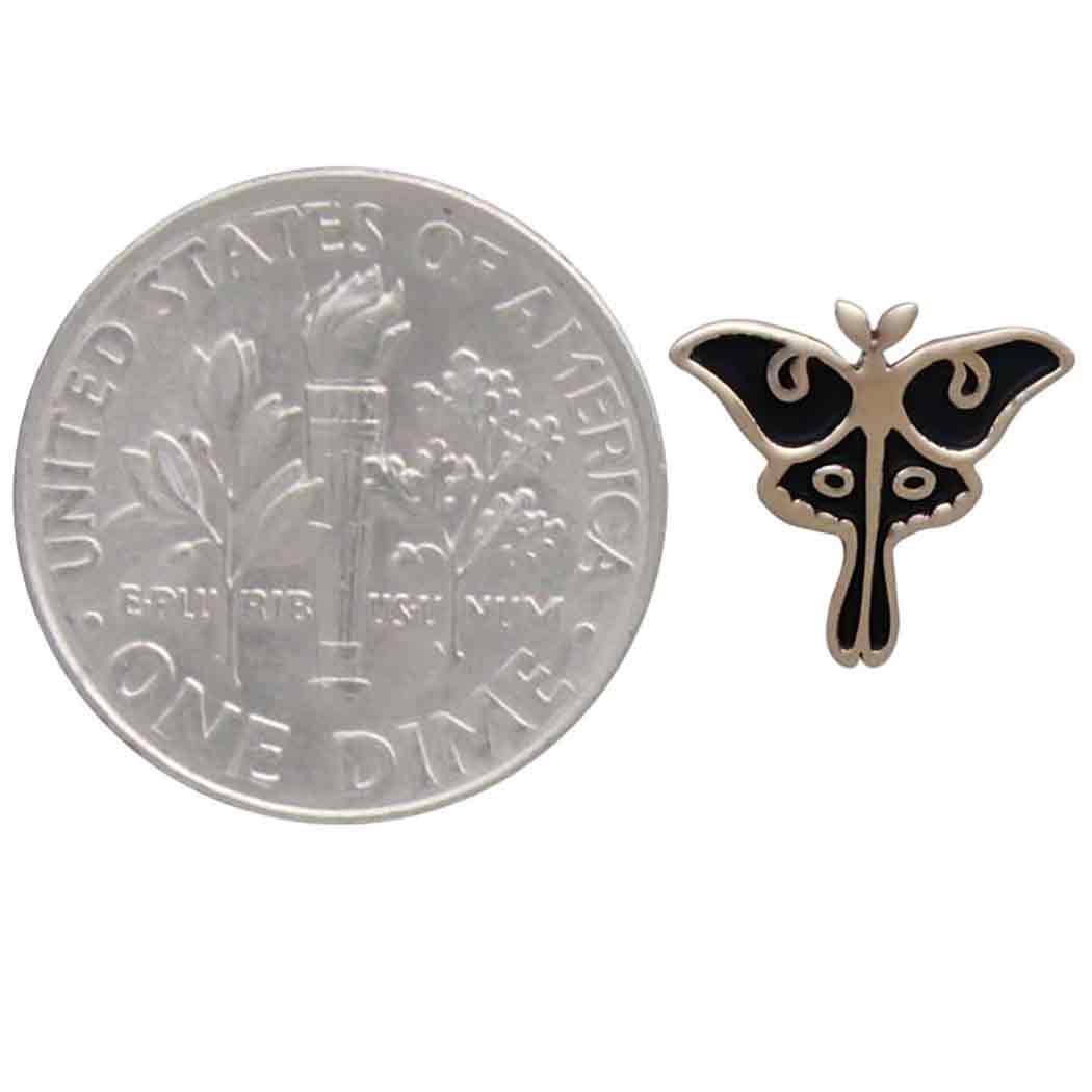 Bronze Luna Moth Post Earrings  with Silver Post