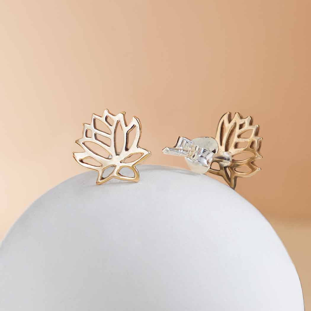 Openwork Lotus Stud Earrings