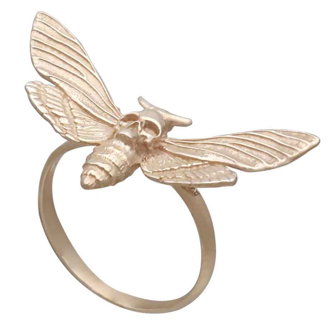 Bronze Realistic Deaths Head Moth Ring - Poppies Beads N' More